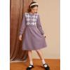 imageGRACE KARIN Girl Long Sleeve Sweater Dress Knit Casual Fall Winter Dresses for Girls 512 Button FrontPurple