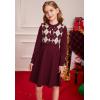 imageGRACE KARIN Girl Long Sleeve Sweater Dress Knit Casual Fall Winter Dresses for Girls 512 Button FrontRed