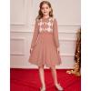 imageGRACE KARIN Girl Long Sleeve Sweater Dress Knit Casual Fall Winter Dresses for Girls 512 Button FrontRust Red