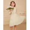 imageGRACE KARIN Girls Long Sleeve Dress Kid Fall Formal Party Ruffle Holiday Midi Flowy Dress with Belt Size 512 YearsBeige