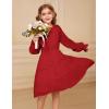 imageGRACE KARIN Girls Long Sleeve Dress Kid Fall Formal Party Ruffle Holiday Midi Flowy Dress with Belt Size 512 YearsRed