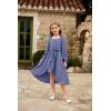 imageGRACE KARIN Girls Long Sleeve Dress Ruffle High Low Hem Fall Winter Chiffon Dress Size 512Blue