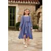 imageGRACE KARIN Girls Long Sleeve Dress Ruffle High Low Hem Fall Winter Chiffon Dress Size 512Blue