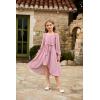 imageGRACE KARIN Girls Long Sleeve Dress Ruffle High Low Hem Fall Winter Chiffon Dress Size 512Pink