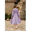 imageGRACE KARIN Girls Long Sleeve Dress Ruffle High Low Hem Fall Winter Chiffon Dress Size 512Purple