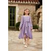 imageGRACE KARIN Girls Long Sleeve Dress Ruffle High Low Hem Fall Winter Chiffon Dress Size 512Purple