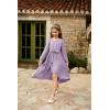 imageGRACE KARIN Girls Long Sleeve Dress Ruffle High Low Hem Fall Winter Chiffon Dress Size 512Purple