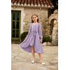 imageGRACE KARIN Girls Long Sleeve Dress Ruffle High Low Hem Fall Winter Chiffon Dress Size 512Purple