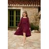 imageGRACE KARIN Girls Long Sleeve Dress Ruffle High Low Hem Fall Winter Chiffon Dress Size 512Wine Red