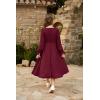 imageGRACE KARIN Girls Long Sleeve Dress Ruffle High Low Hem Fall Winter Chiffon Dress Size 512Wine Red