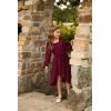 imageGRACE KARIN Girls Long Sleeve Dress Ruffle High Low Hem Fall Winter Chiffon Dress Size 512Wine Red