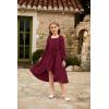 imageGRACE KARIN Girls Long Sleeve Dress Ruffle High Low Hem Fall Winter Chiffon Dress Size 512Wine Red