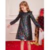 imageGRACE KARIN Girls Long Sleeve Sequin Dresses Kids Crew Neck Sparkly Ruffle Formal Party Dress with Hairbow 512YMulticolor Black