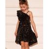 imageGRACE KARIN Girls One Shoulder Sequin Dress High Low Party Dress for 514YGold