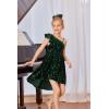 imageGRACE KARIN Girls One Shoulder Sequin Dress High Low Party Dress for 514YGreen