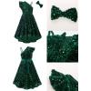 imageGRACE KARIN Girls One Shoulder Sequin Dress High Low Party Dress for 514YGreen