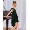 imageGRACE KARIN Girls One Shoulder Sequin Dress High Low Party Dress for 514YGreen