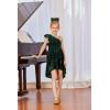 imageGRACE KARIN Girls One Shoulder Sequin Dress High Low Party Dress for 514YGreen