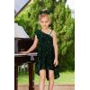 imageGRACE KARIN Girls One Shoulder Sequin Dress High Low Party Dress for 514YGreen