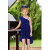 imageGRACE KARIN Girls One Shoulder Sequin Dress High Low Party Dress for 514YRoyal Blue