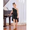 imageGRACE KARIN Girls One Shoulder Sequin Dress High Low Party Dress for 514YSilver