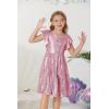 imageGRACE KARIN Girls Party Dress Sequin Formal Fancy Birthday Dress for Girls Prom Ruffle Midi Dress 514YearsPink