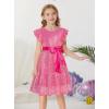 imageGRACE KARIN Girls Party Dress Sequin Formal Fancy Birthday Dress for Girls Prom Ruffle Midi Dress 514YearsRose Red