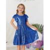 imageGRACE KARIN Girls Party Dress Sequin Formal Fancy Birthday Dress for Girls Prom Ruffle Midi Dress 514YearsRoyal Blue