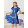 imageGRACE KARIN Girls Party Dress Sequin Formal Fancy Birthday Dress for Girls Prom Ruffle Midi Dress 514YearsRoyal Blue