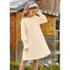 imageGRACE KARIN Girls Sweater Dress Fall Winter Lantern Sleeve Knit Casual Dress Formal Party Dresses for Girls Size 410Apricot