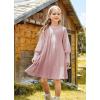 imageGRACE KARIN Girls Sweater Dress Fall Winter Lantern Sleeve Knit Casual Dress Formal Party Dresses for Girls Size 410Leather Pink