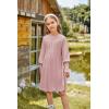 imageGRACE KARIN Girls Sweater Dress Fall Winter Lantern Sleeve Knit Casual Dress Formal Party Dresses for Girls Size 410Leather Pink