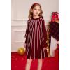 imageGRACE KARIN Girls Sweater Dress Fall Winter Lantern Sleeve Knit Casual Dress Formal Party Dresses for Girls Size 410Wine Red