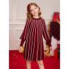 imageGRACE KARIN Girls Sweater Dress Fall Winter Lantern Sleeve Knit Casual Dress Formal Party Dresses for Girls Size 410Wine Red