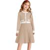 imageGRACE KARIN Girls Sweater Fall Dress Long Sleeve Knit A Line Contrast Casual Winter Dresses 614YBeige