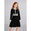 imageGRACE KARIN Girls Sweater Fall Dress Long Sleeve Knit A Line Contrast Casual Winter Dresses 614YBlack