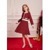 imageGRACE KARIN Girls Sweater Fall Dress Long Sleeve Knit A Line Contrast Casual Winter Dresses 614YBurgundy