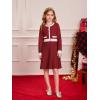 imageGRACE KARIN Girls Sweater Fall Dress Long Sleeve Knit A Line Contrast Casual Winter Dresses 614YBurgundy