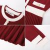 imageGRACE KARIN Girls Sweater Fall Dress Long Sleeve Knit A Line Contrast Casual Winter Dresses 614YBurgundy