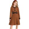 imageGRACE KARIN Girls Sweater Fall Dress Long Sleeve Knit A Line Contrast Casual Winter Dresses 614YBurnt Orange