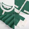 imageGRACE KARIN Girls Sweater Fall Dress Long Sleeve Knit A Line Contrast Casual Winter Dresses 614YGreen