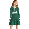 imageGRACE KARIN Girls Sweater Fall Dress Long Sleeve Knit A Line Contrast Casual Winter Dresses 614YGreen