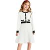 imageGRACE KARIN Girls Sweater Fall Dress Long Sleeve Knit A Line Contrast Casual Winter Dresses 614YIvory