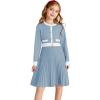 imageGRACE KARIN Girls Sweater Fall Dress Long Sleeve Knit A Line Contrast Casual Winter Dresses 614YLight Blue