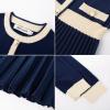 imageGRACE KARIN Girls Sweater Fall Dress Long Sleeve Knit A Line Contrast Casual Winter Dresses 614YNavy Blue