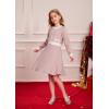 imageGRACE KARIN Girls Sweater Fall Dress Long Sleeve Knit A Line Contrast Casual Winter Dresses 614YPink