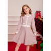 imageGRACE KARIN Girls Sweater Fall Dress Long Sleeve Knit A Line Contrast Casual Winter Dresses 614YPink