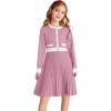 imageGRACE KARIN Girls Sweater Fall Dress Long Sleeve Knit A Line Contrast Casual Winter Dresses 614YPurple