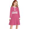 imageGRACE KARIN Girls Sweater Fall Dress Long Sleeve Knit A Line Contrast Casual Winter Dresses 614YRose Pink