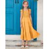 imageGRACE KARIN Girls Tie Back Party Dress Ruffle Sleeve Smoke Tiered Special Occasions Summer Maxi Dresses Size 512Apricot